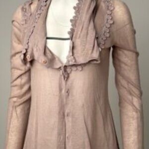 Anthro Guinevere + Free People Boho Cardigan Bundle Medium Linen Blouse Layering